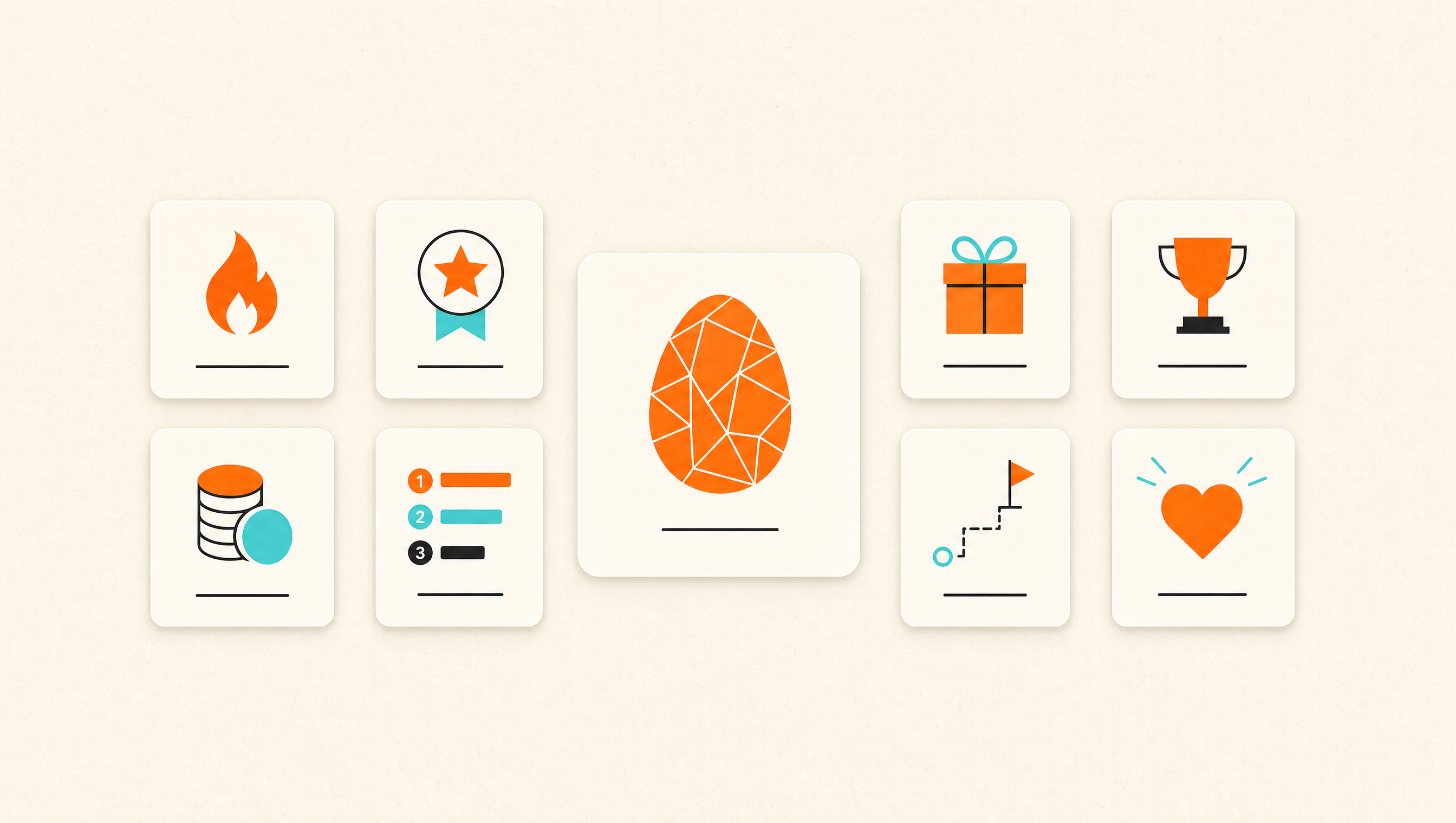 A library of ready-made gamification mechanics arranged around one engine